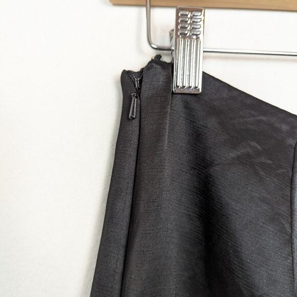 Vintage Etcetera Black Satin Side Zip Wool Blend Trousers Size 8 - Picture 5 of 6